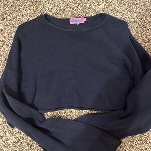 Edikted Navy Cropped Sweater